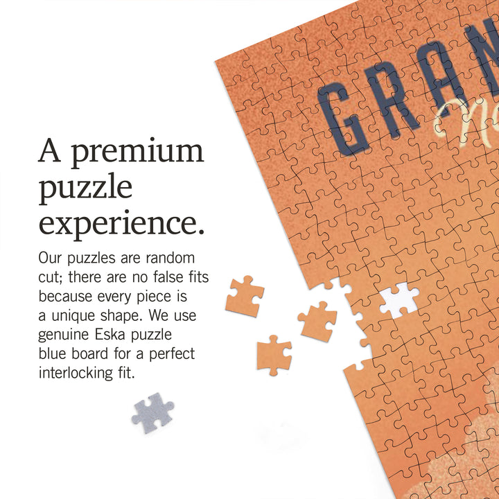 Grand Teton National Park, Wyoming, Lithograph, Black Bear, Jigsaw Puzzle Puzzle Lantern Press 