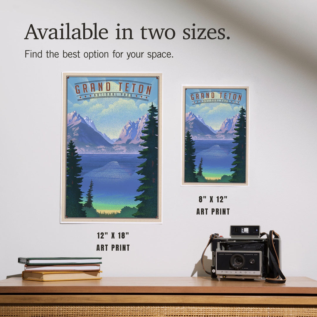 Grand Teton National Park, Wyoming, Lithograph National Park Series, Art & Giclee Prints Art Lantern Press 
