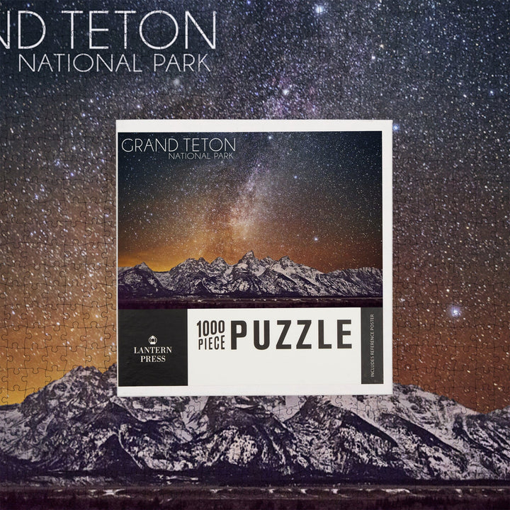 Grand Teton National Park, Wyoming, Milky Way, Jigsaw Puzzle Puzzle Lantern Press 