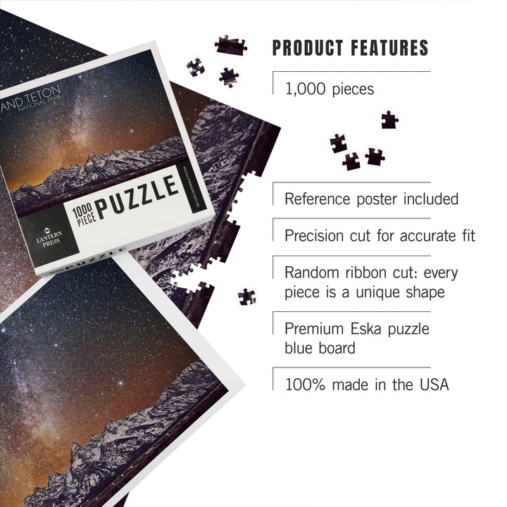 Grand Teton National Park, Wyoming, Milky Way, Jigsaw Puzzle Puzzle Lantern Press 