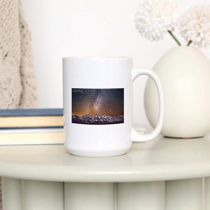 Grand Teton National Park, Wyoming, Milky Way, Lantern Press Photography, Ceramic Mug Mugs Lantern Press 