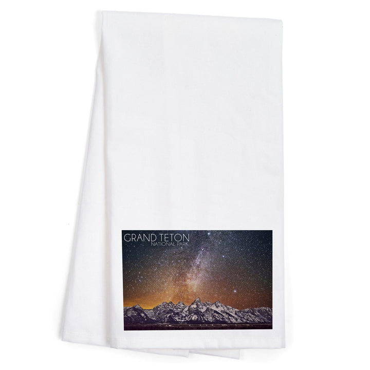 Grand Teton National Park, Wyoming, Milky Way, Organic Cotton Kitchen Tea Towels Kitchen Lantern Press 