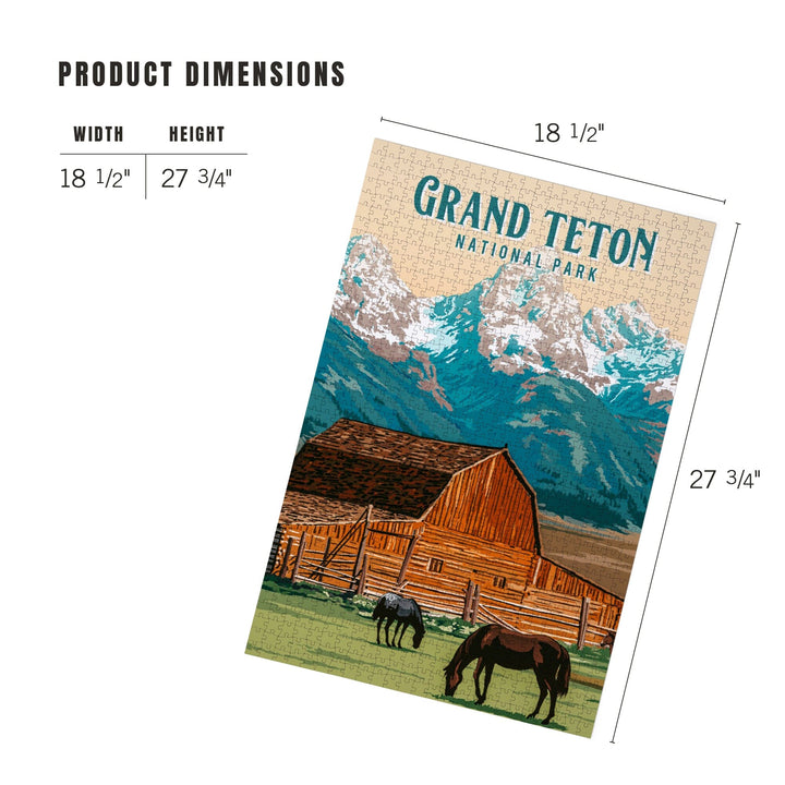 Grand Teton National Park, Wyoming, Painterly National Park Series, Jigsaw Puzzle Puzzle Lantern Press 