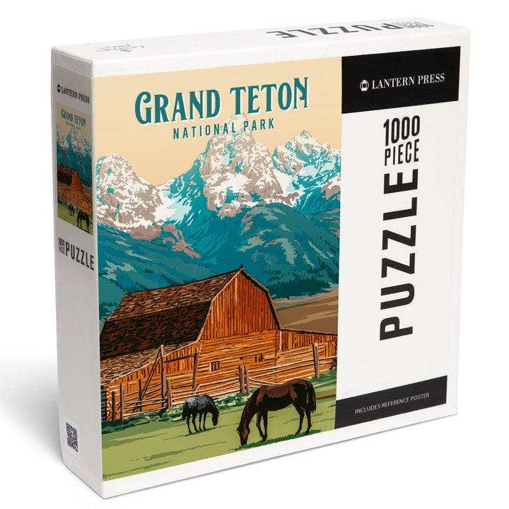Grand Teton National Park, Wyoming, Painterly National Park Series, Jigsaw Puzzle Puzzle Lantern Press 