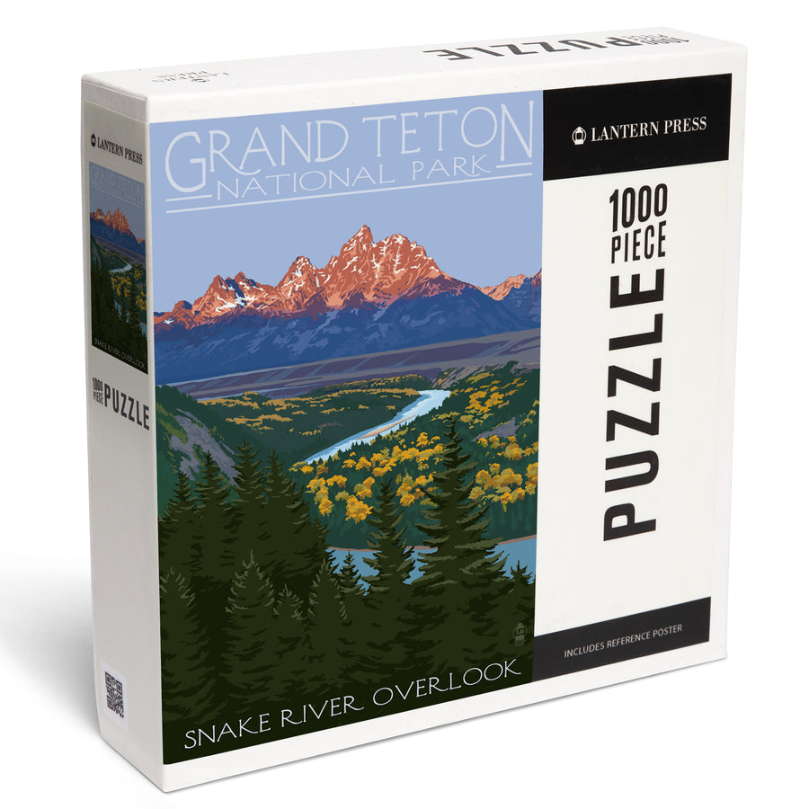 Grand Teton National Park, Wyoming, Snake River Overlook, Jigsaw Puzzle Puzzle Lantern Press 