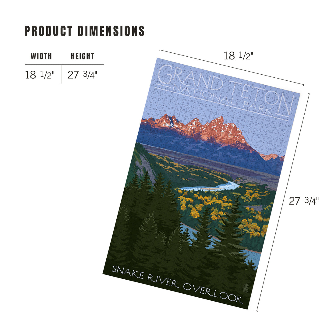 Grand Teton National Park, Wyoming, Snake River Overlook, Jigsaw Puzzle Puzzle Lantern Press 