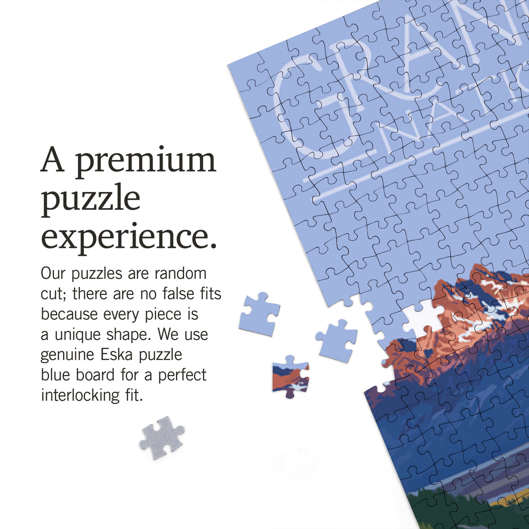 Grand Teton National Park, Wyoming, Snake River Overlook, Jigsaw Puzzle Puzzle Lantern Press 