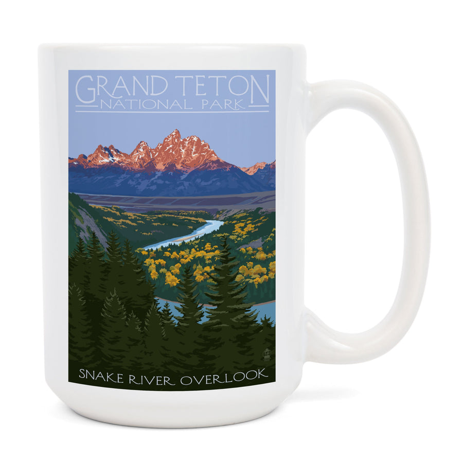 Grand Teton National Park, Wyoming, Snake River Overlook, Lantern Press Artwork, Ceramic Mug Mugs Lantern Press 