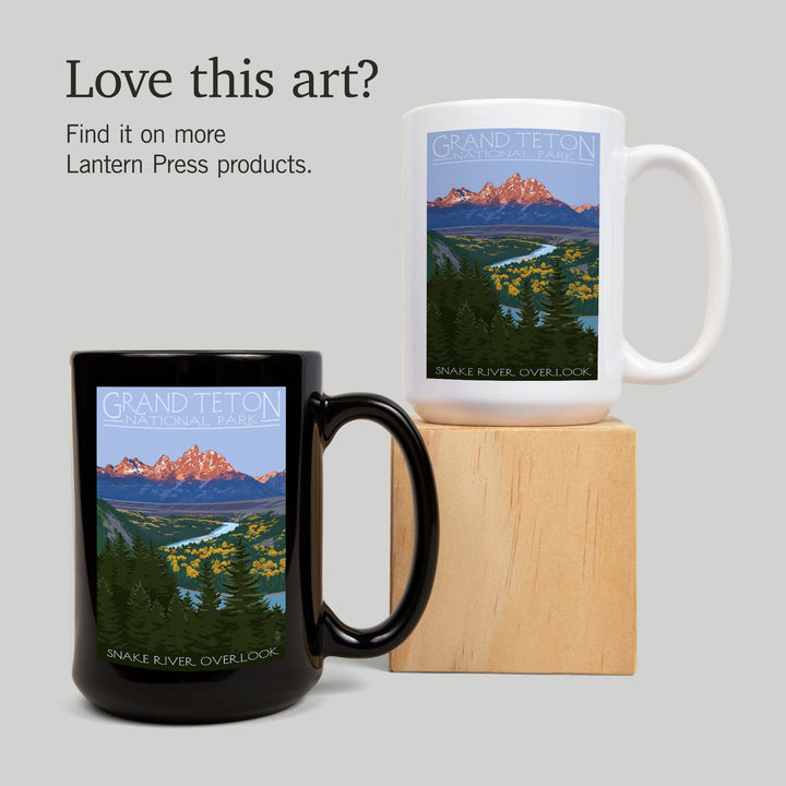 Grand Teton National Park, Wyoming, Snake River Overlook, Lantern Press Artwork, Ceramic Mug Mugs Lantern Press 