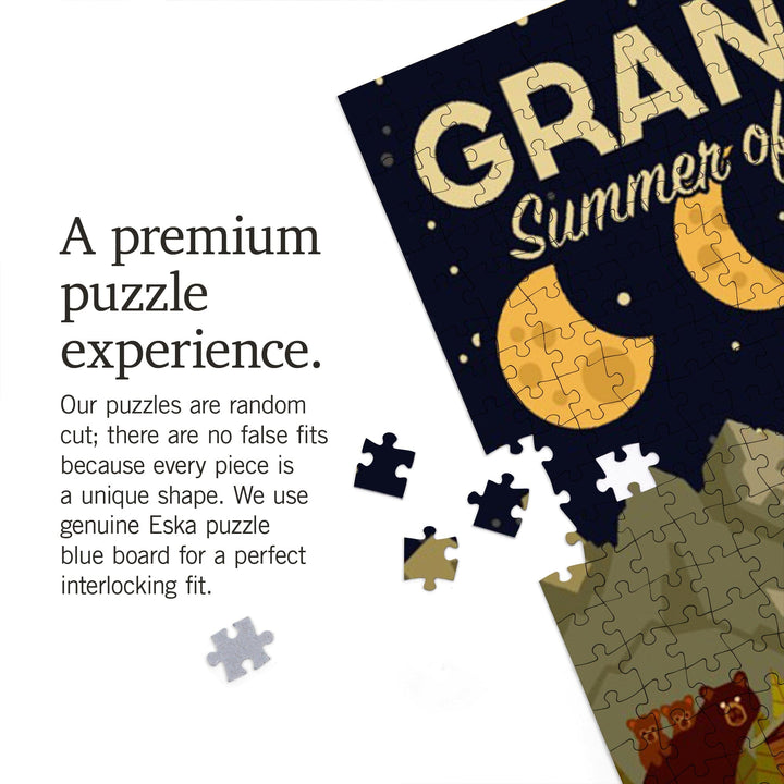 Grand Teton National Park, Wyoming, Summer of the Eclipse, Geometric, Jigsaw Puzzle Puzzle Lantern Press 