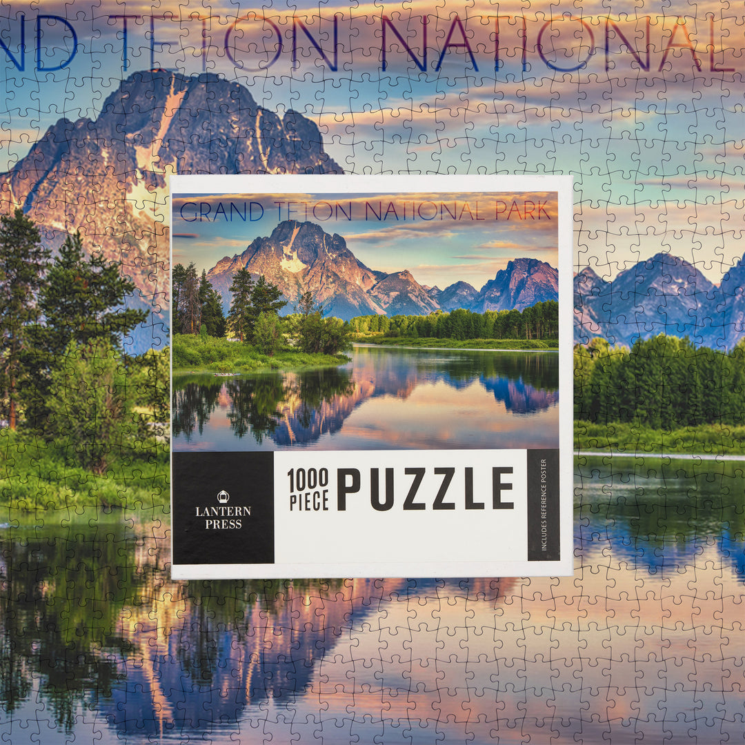 Grand Teton National Park, Wyoming, Sunrise and Snake River, Jigsaw Puzzle Puzzle Lantern Press 