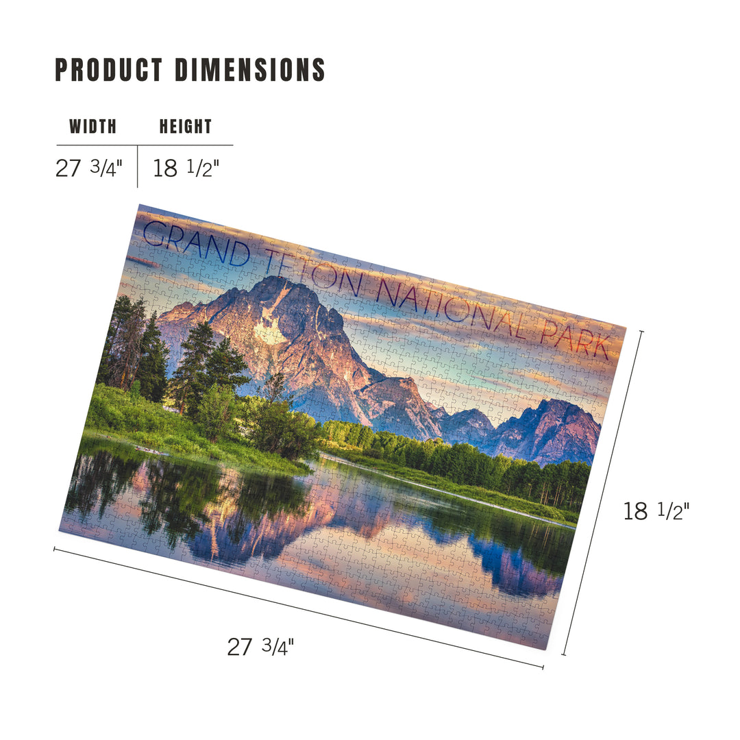Grand Teton National Park, Wyoming, Sunrise and Snake River, Jigsaw Puzzle Puzzle Lantern Press 