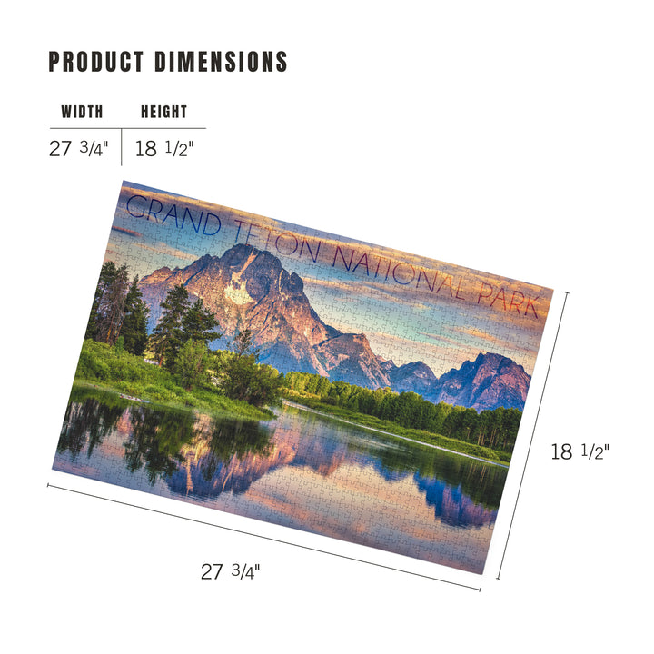 Grand Teton National Park, Wyoming, Sunrise and Snake River, Jigsaw Puzzle Puzzle Lantern Press 