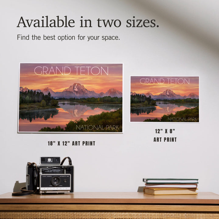 Grand Teton National Park, Wyoming, Sunset and Mountains, Art & Giclee Prints Art Lantern Press 