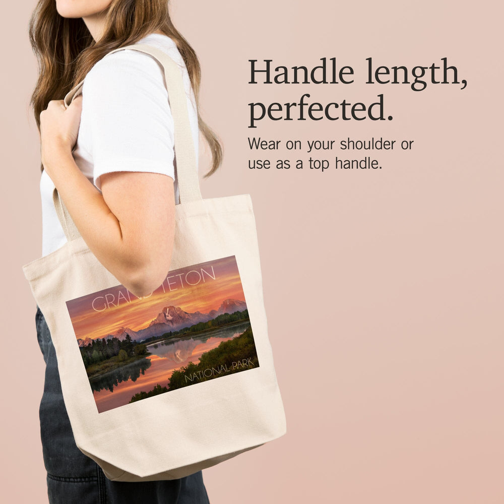 Grand Teton National Park, Wyoming, Sunset and Mountains, Tote Bag Totes Lantern Press 