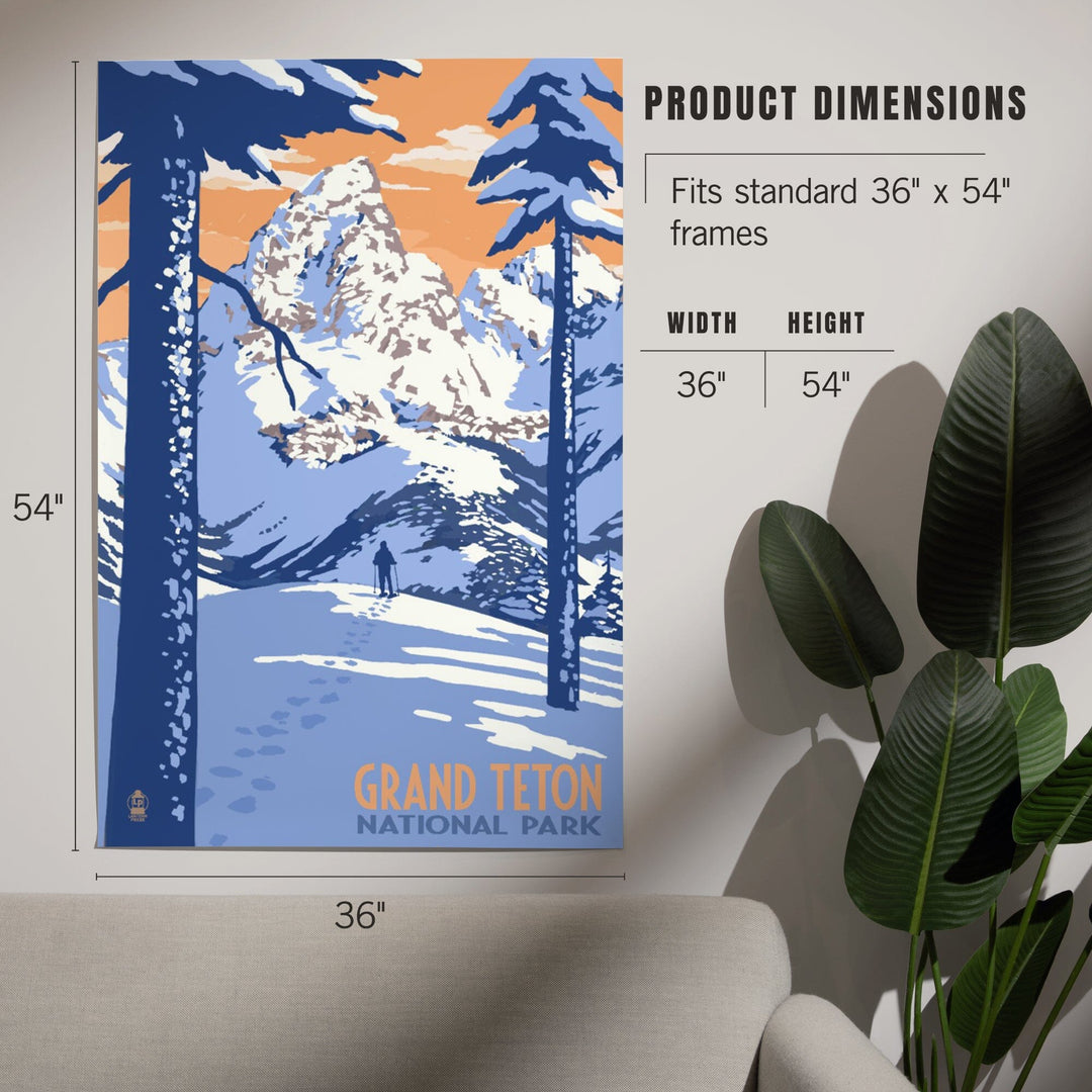 Grand Teton National Park, Wyoming, Winter Scene, Art & Giclee Prints Art Lantern Press 