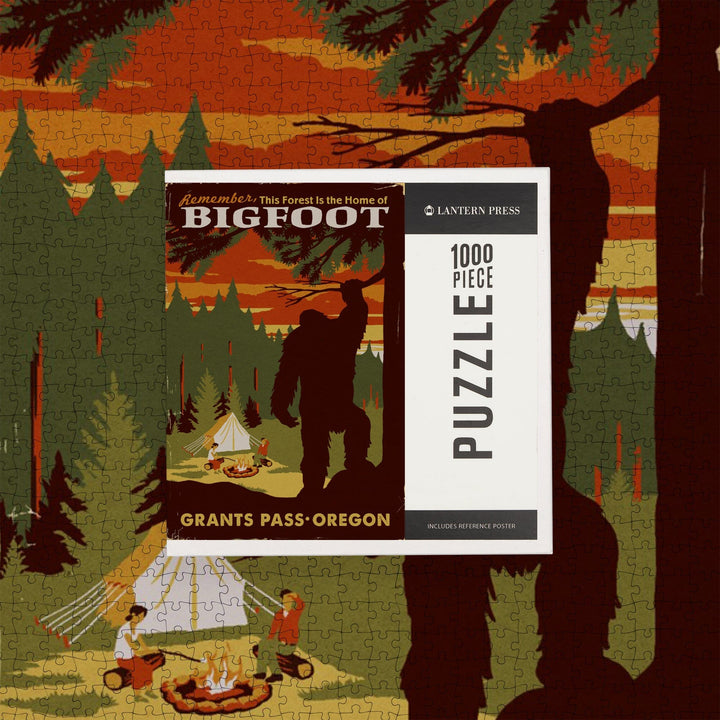 Grants Pass, Oregon, Home of Bigfoot, Jigsaw Puzzle Puzzle Lantern Press 