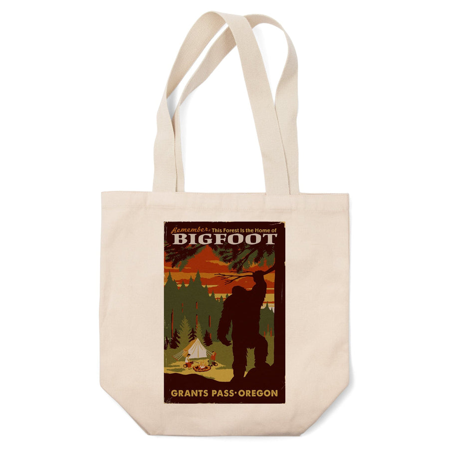 Grants Pass, Oregon, Home of Bigfoot, Lantern Press Artwork, Tote Bag Totes Lantern Press 