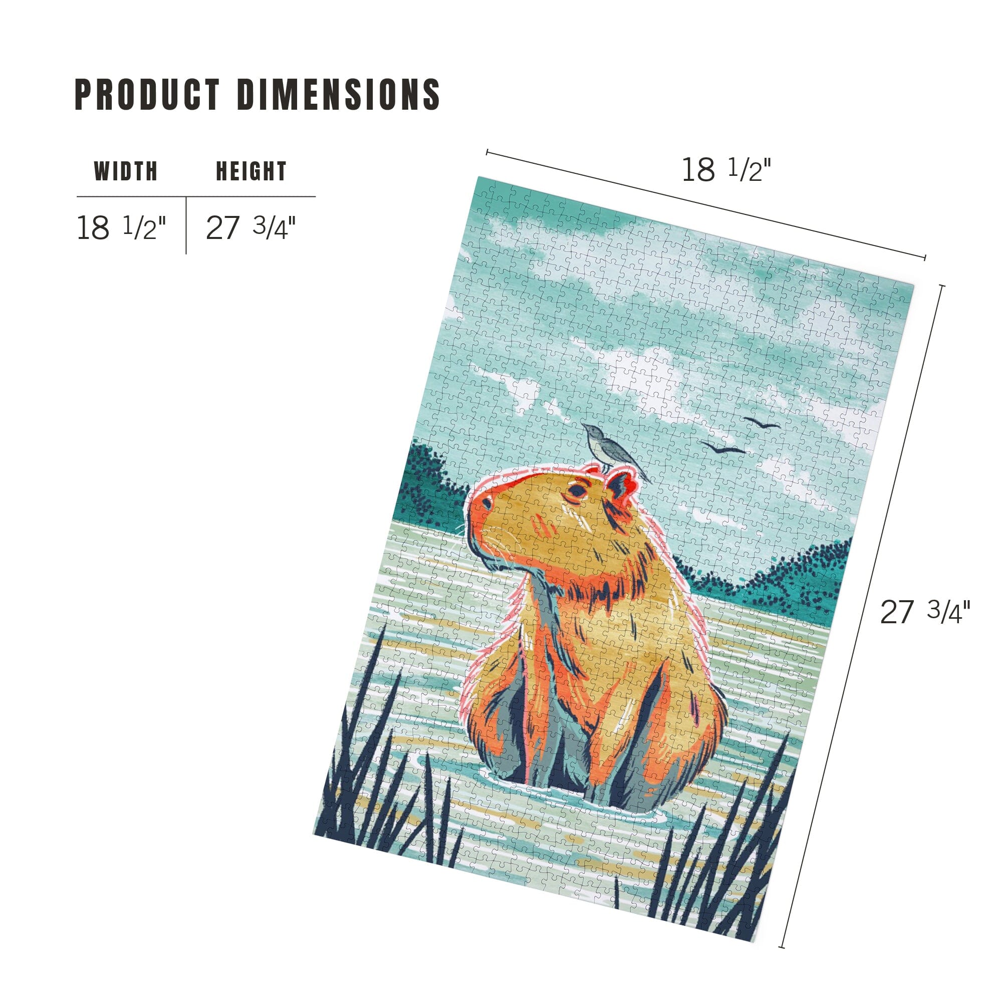 カピバラページ Graphic Pastel, Capybara, 1000 piece jigsaw puzzle – Lantern