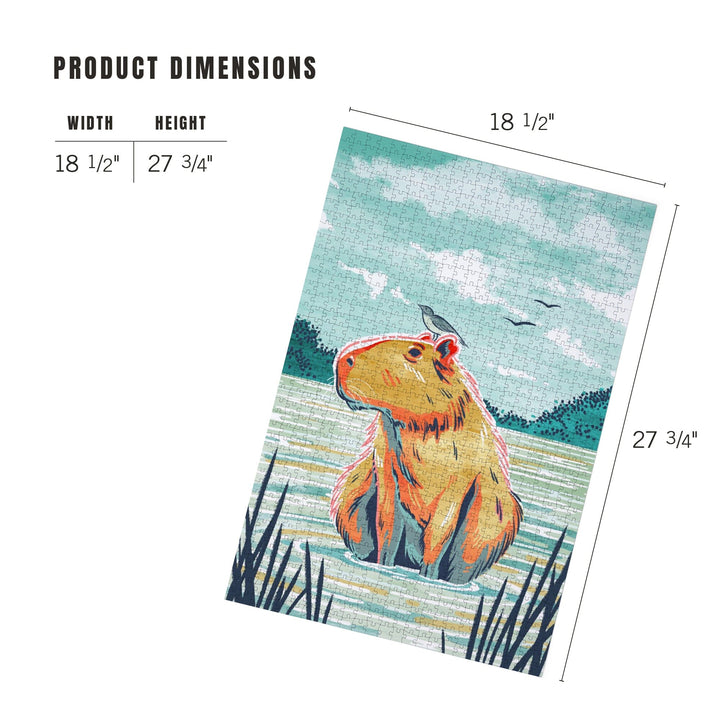 Graphic Pastel, Capybara, Jigsaw Puzzle Puzzle Lantern Press 