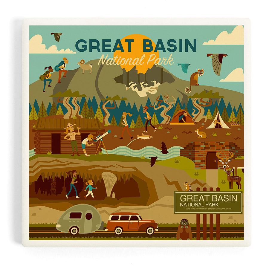 Great Basin National Park, Geometric National Park Series, Coasters Coasters Lantern Press 