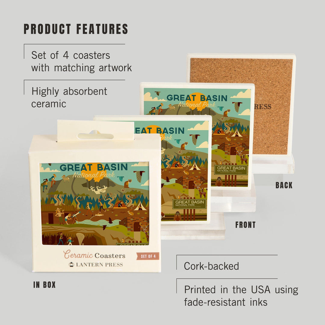 Great Basin National Park, Geometric National Park Series, Coasters Coasters Lantern Press 