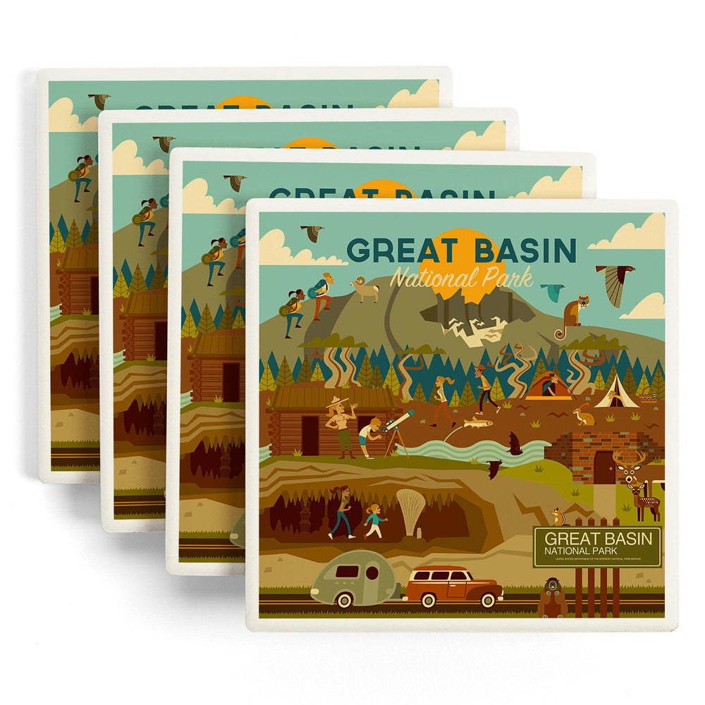 Great Basin National Park, Geometric National Park Series, Coasters Coasters Lantern Press 