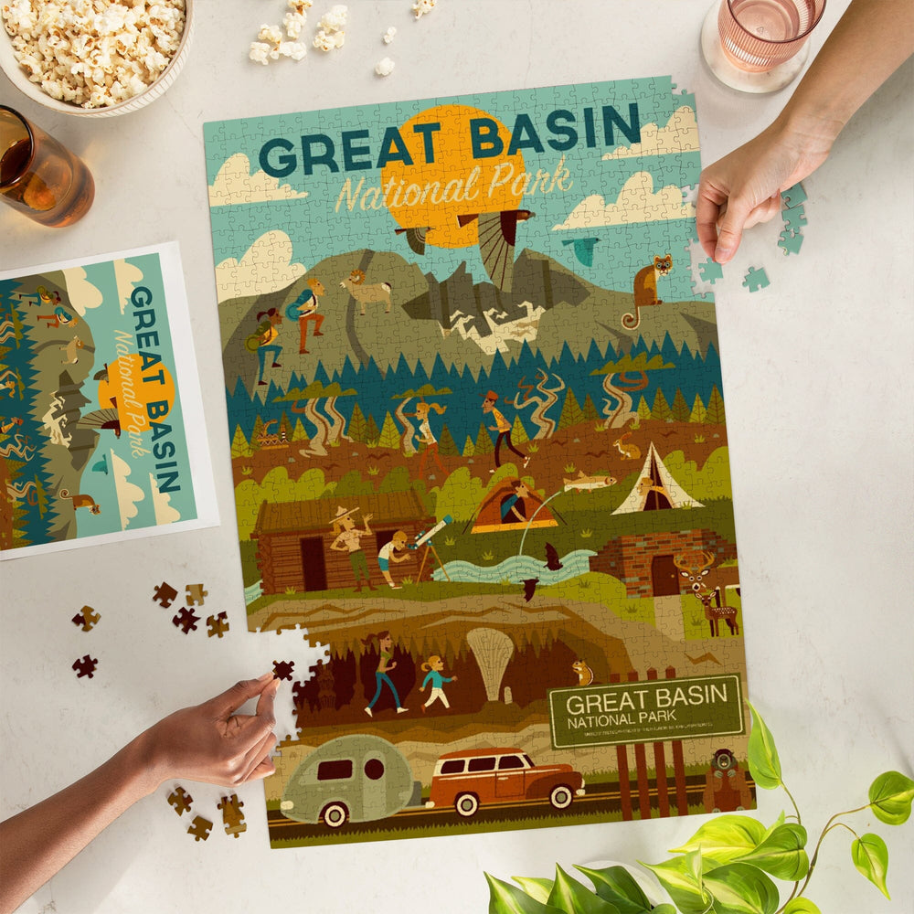 Great Basin National Park, Geometric National Park Series, Jigsaw Puzzle Puzzle Lantern Press 