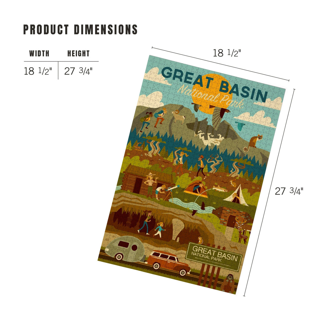 Great Basin National Park, Geometric National Park Series, Jigsaw Puzzle Puzzle Lantern Press 