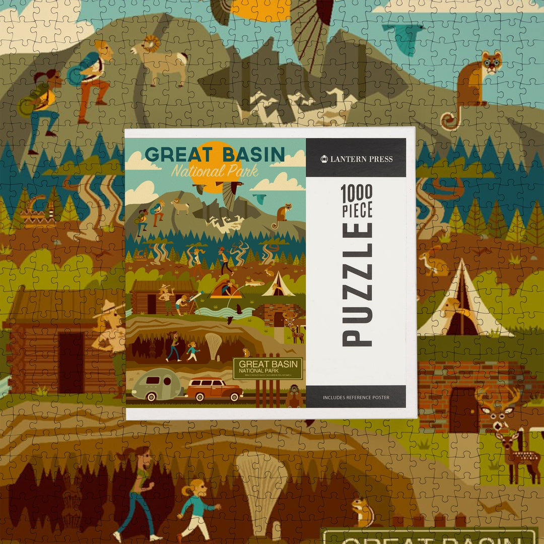 Great Basin National Park, Geometric National Park Series, Jigsaw Puzzle Puzzle Lantern Press 