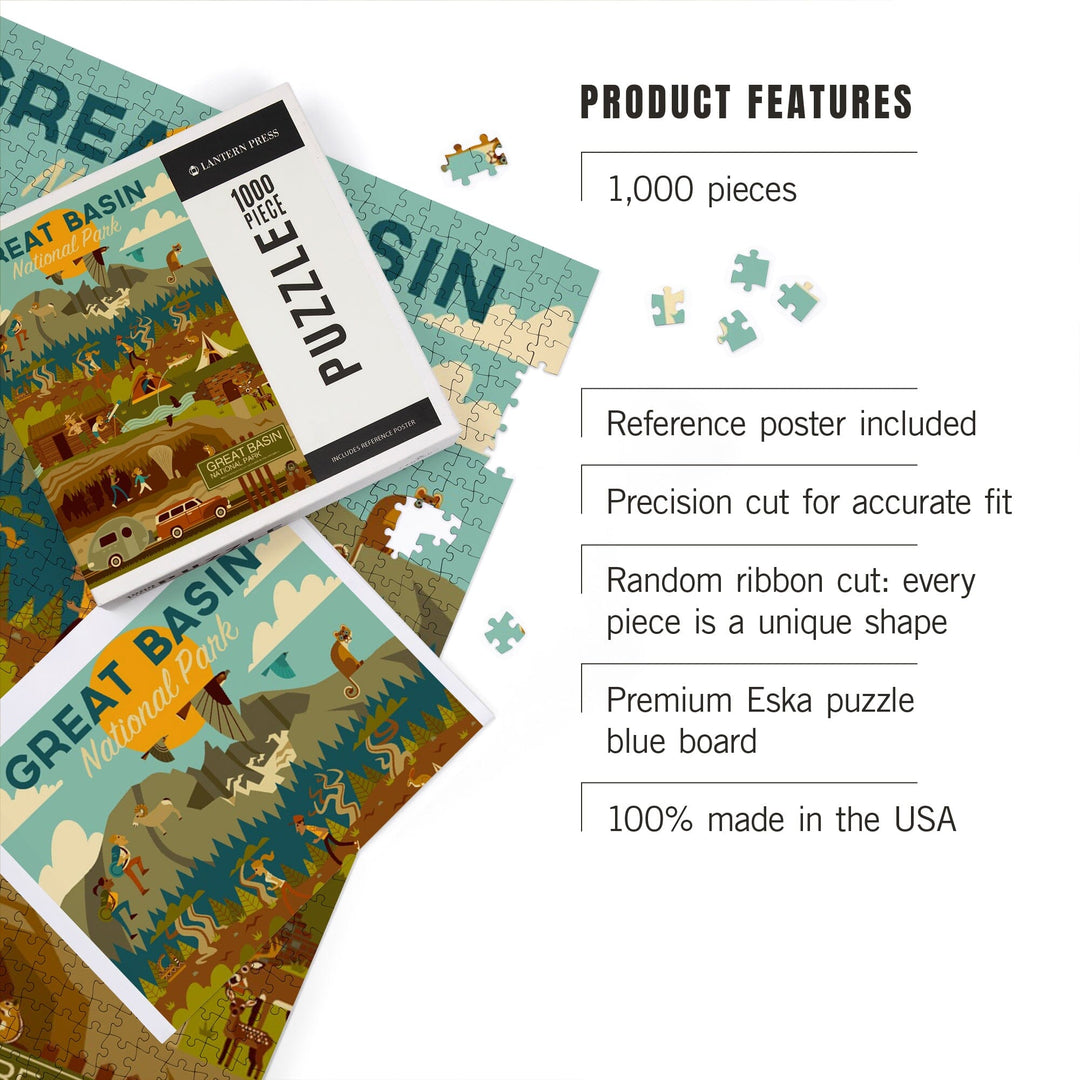 Great Basin National Park, Geometric National Park Series, Jigsaw Puzzle Puzzle Lantern Press 
