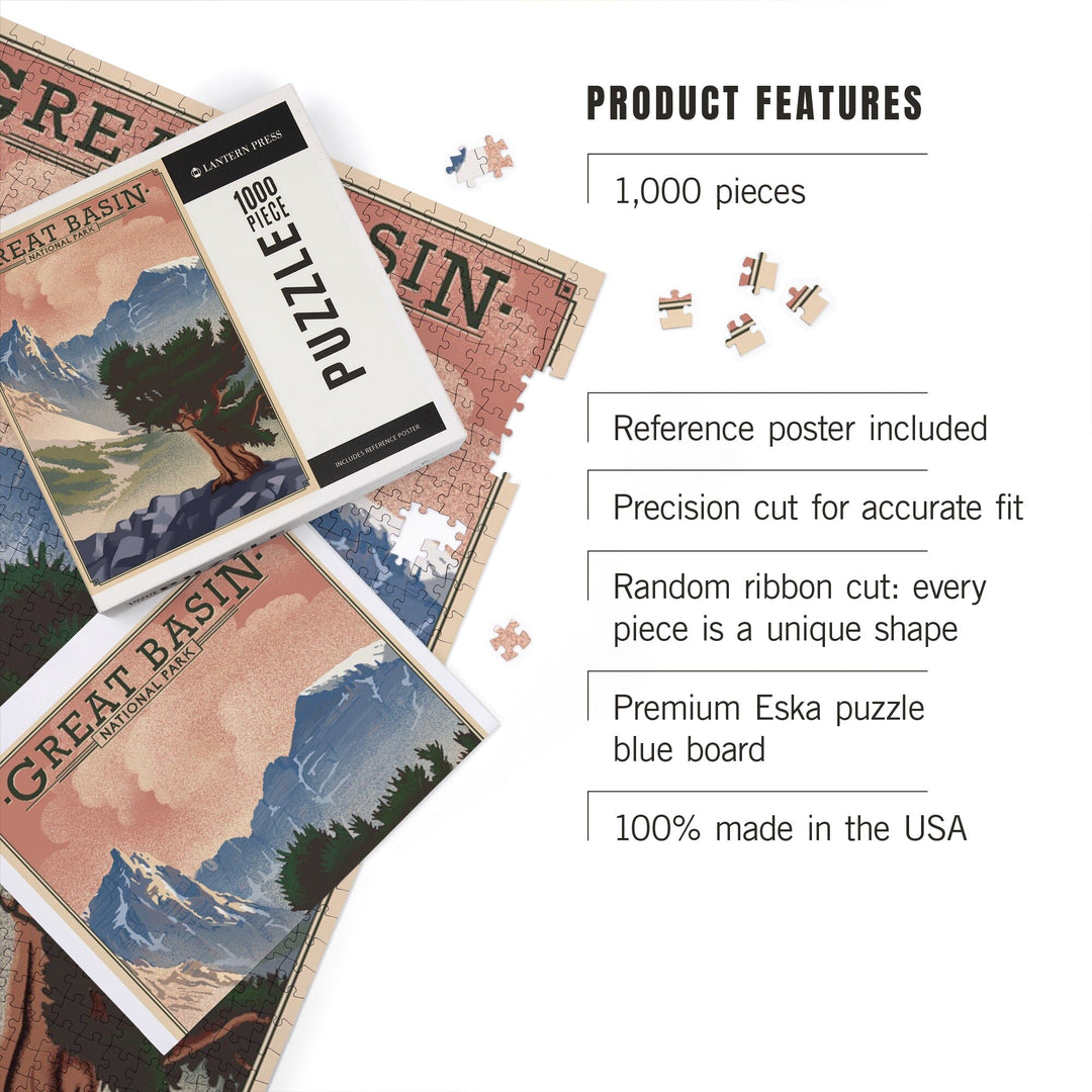 Great Basin National Park, Nevada, Lithograph National Park Series, Jigsaw Puzzle Puzzle Lantern Press 