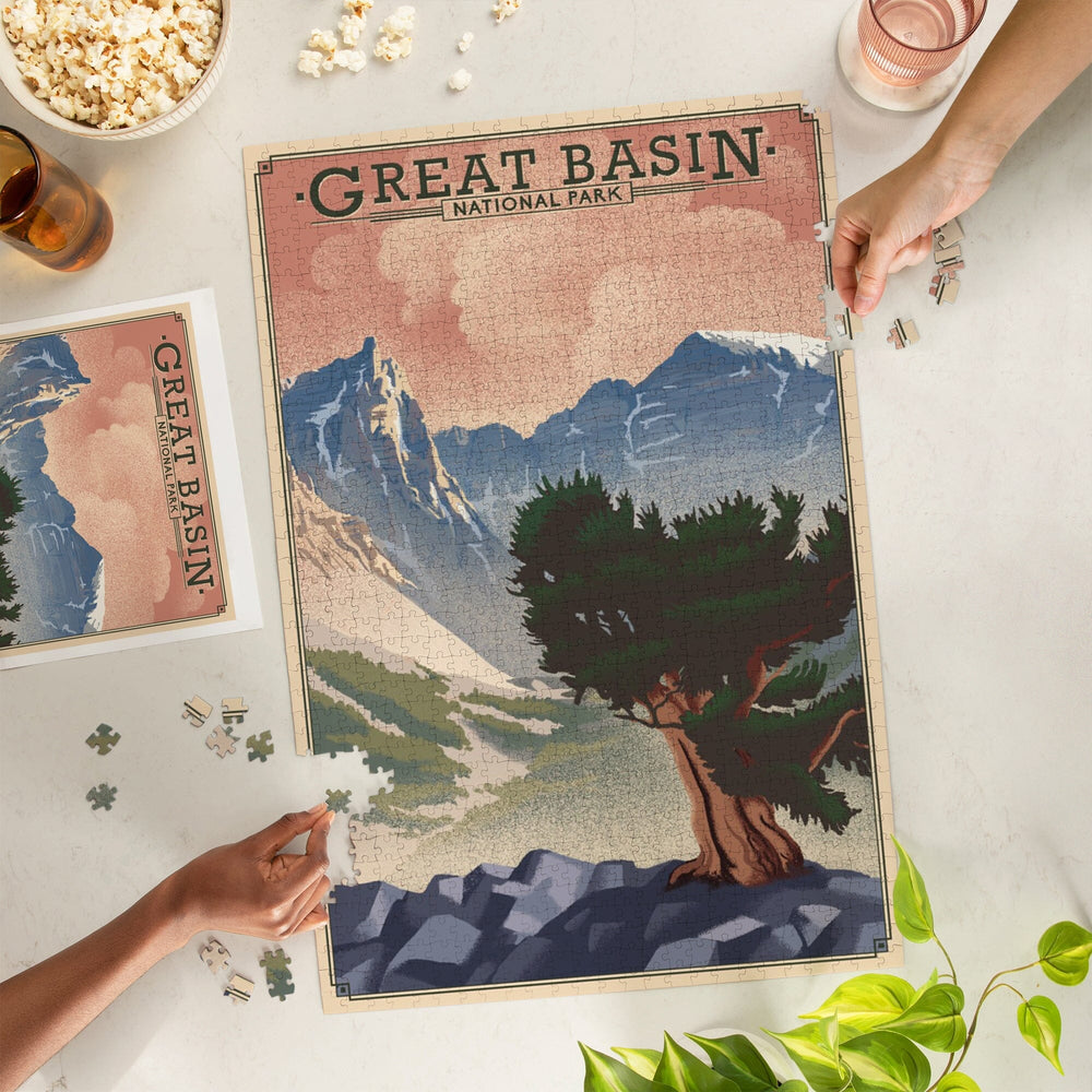 Great Basin National Park, Nevada, Lithograph National Park Series, Jigsaw Puzzle Puzzle Lantern Press 