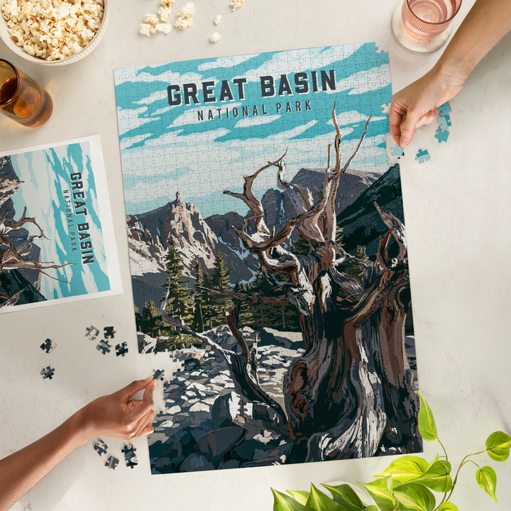 Great Basin National Park, Nevada, Painterly National Park Series, Jigsaw Puzzle Puzzle Lantern Press 