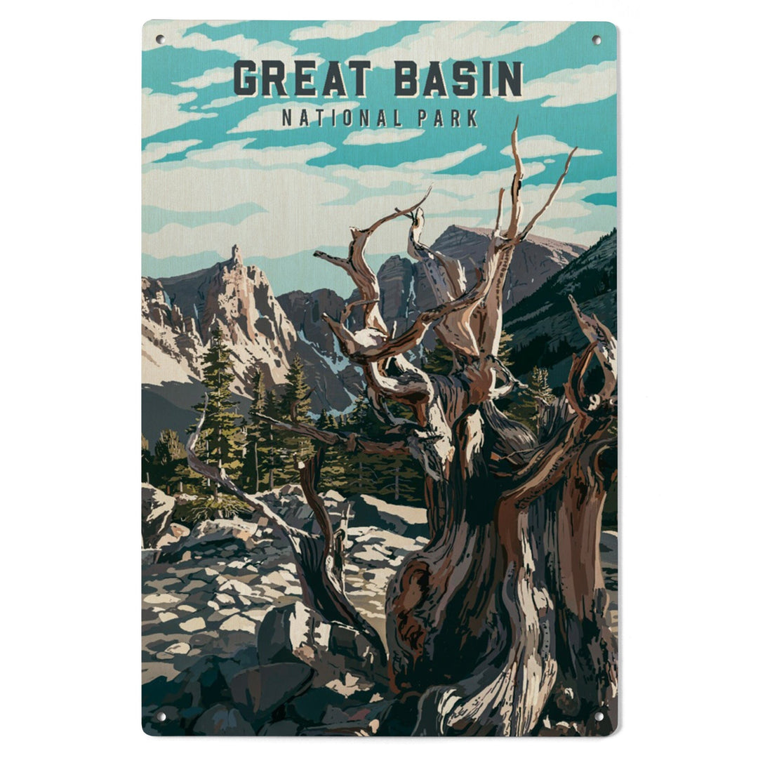 Great Basin National Park, Nevada, Painterly National Park Series, Wood Signs and Postcards - Lantern Press