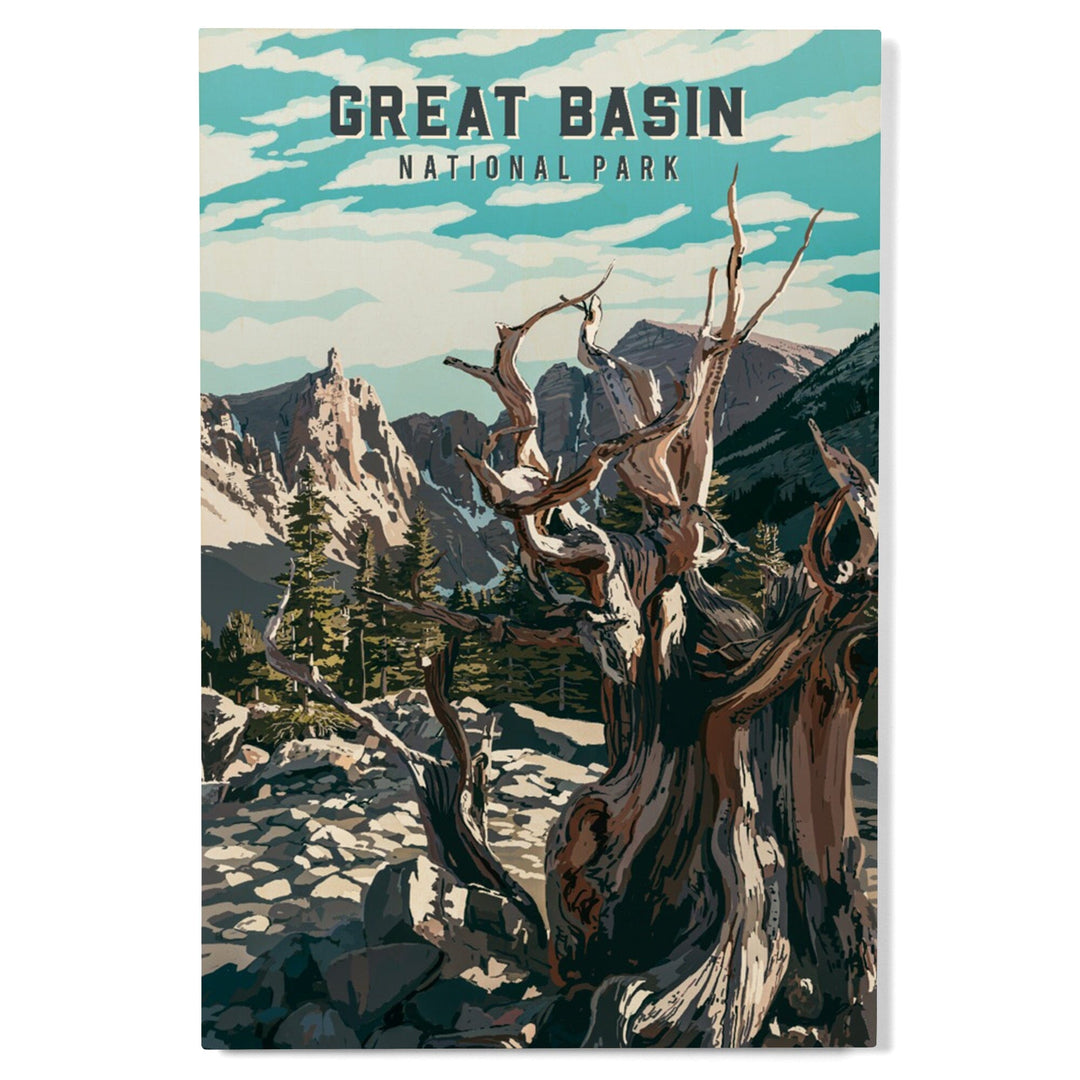 Great Basin National Park, Nevada, Painterly National Park Series, Wood Signs and Postcards - Lantern Press