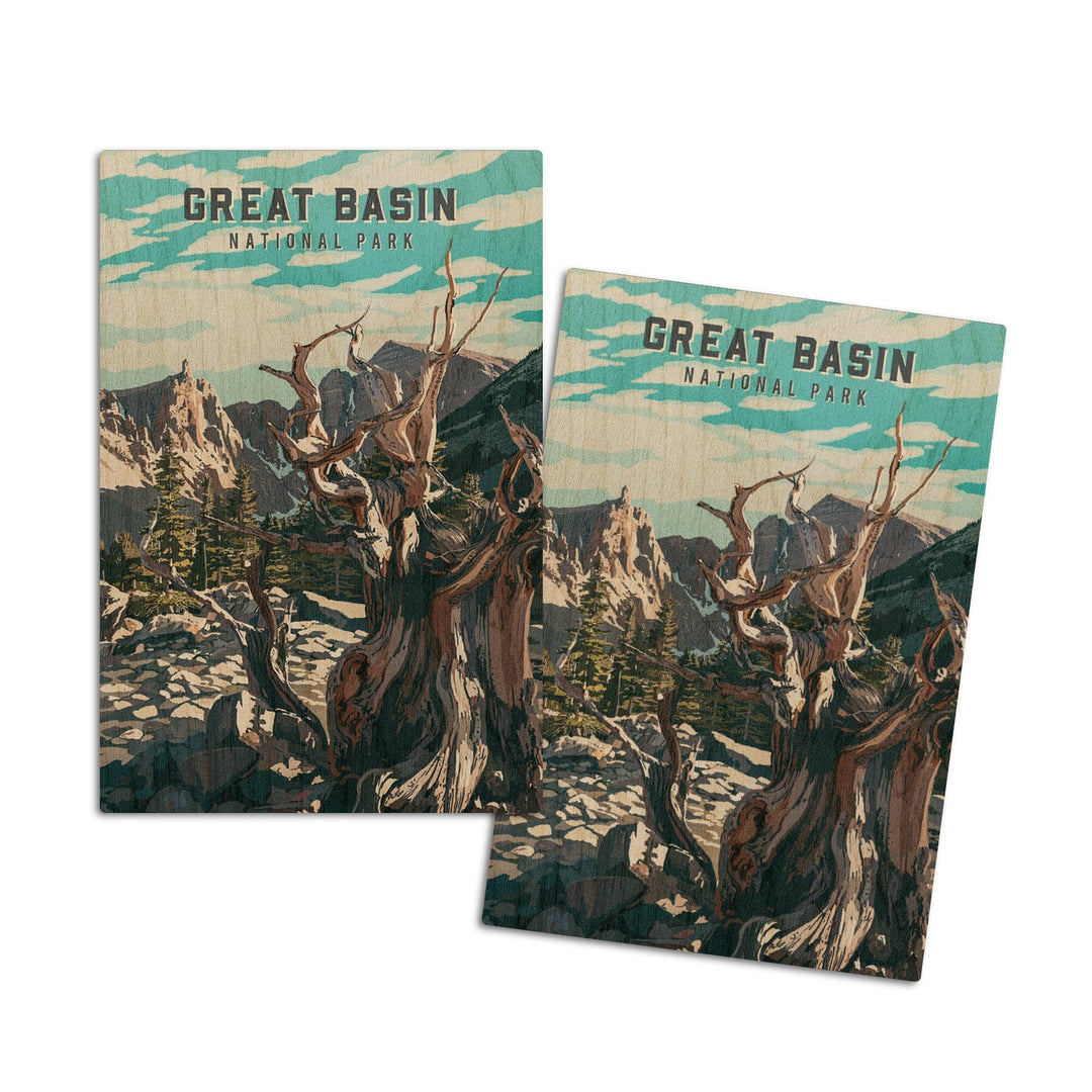 Great Basin National Park, Nevada, Painterly National Park Series, Wood Signs and Postcards - Lantern Press