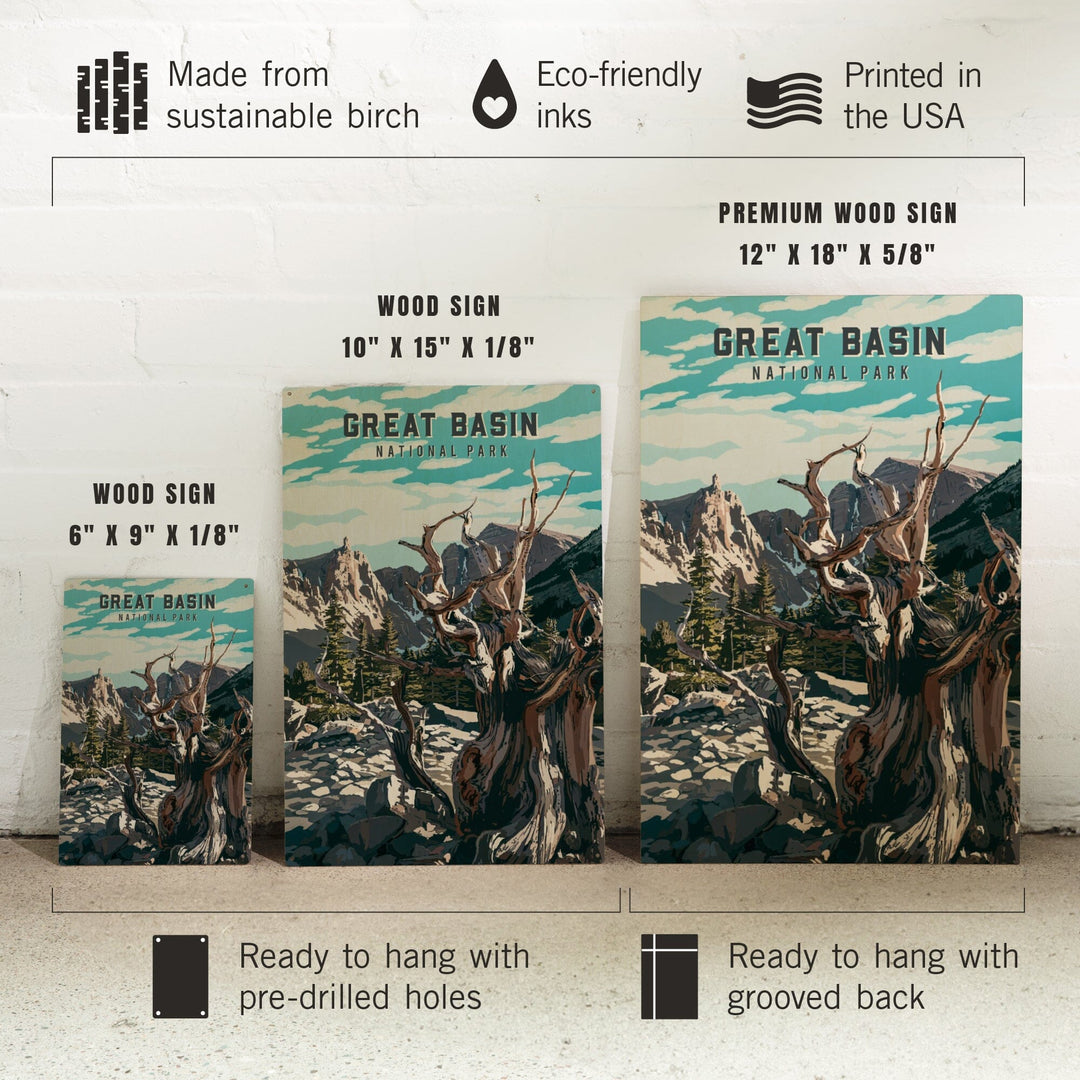 Great Basin National Park, Nevada, Painterly National Park Series, Wood Signs and Postcards - Lantern Press