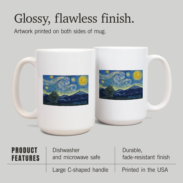 Great Basin National Park, Starry Night National Park Series, Lantern Press Artwork, Ceramic Mug Mugs Lantern Press 