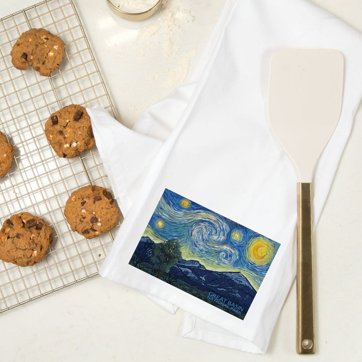 Great Basin National Park, Starry Night National Park Series, Organic Cotton Kitchen Tea Towels Kitchen Lantern Press 