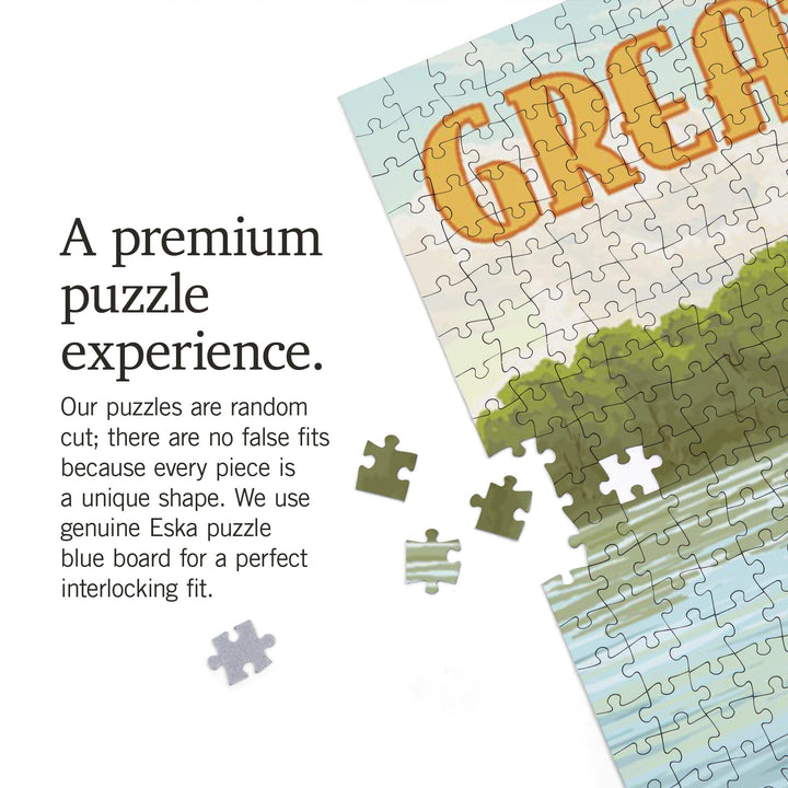 Great Lakes, Michigan, Kayak Scene, Jigsaw Puzzle Puzzle Lantern Press 