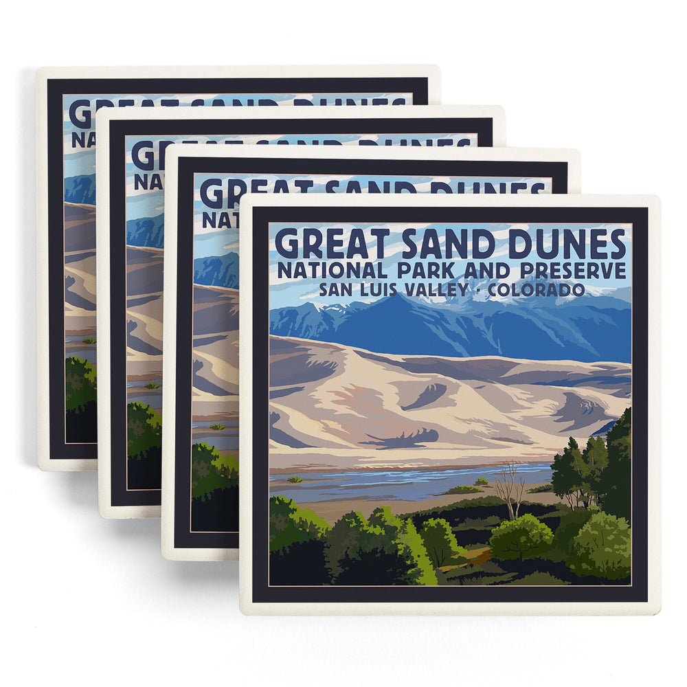 Great Sand Dunes National Park and Preserve, Colorado, Coasters Coasters Lantern Press 