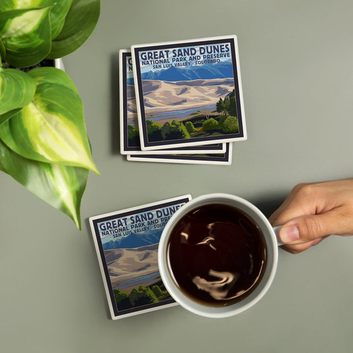 Great Sand Dunes National Park and Preserve, Colorado, Coasters Coasters Lantern Press 