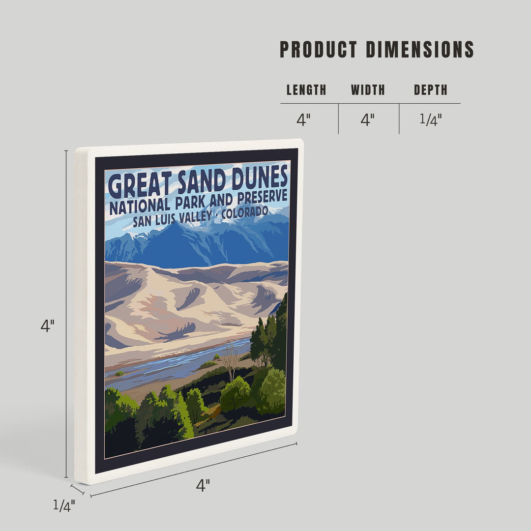 Great Sand Dunes National Park and Preserve, Colorado, Coasters Coasters Lantern Press 