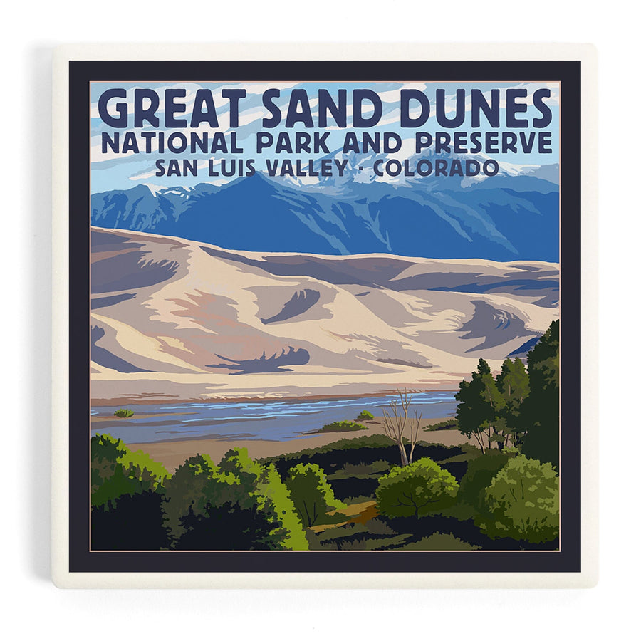 Great Sand Dunes National Park and Preserve, Colorado, Coasters Coasters Lantern Press 