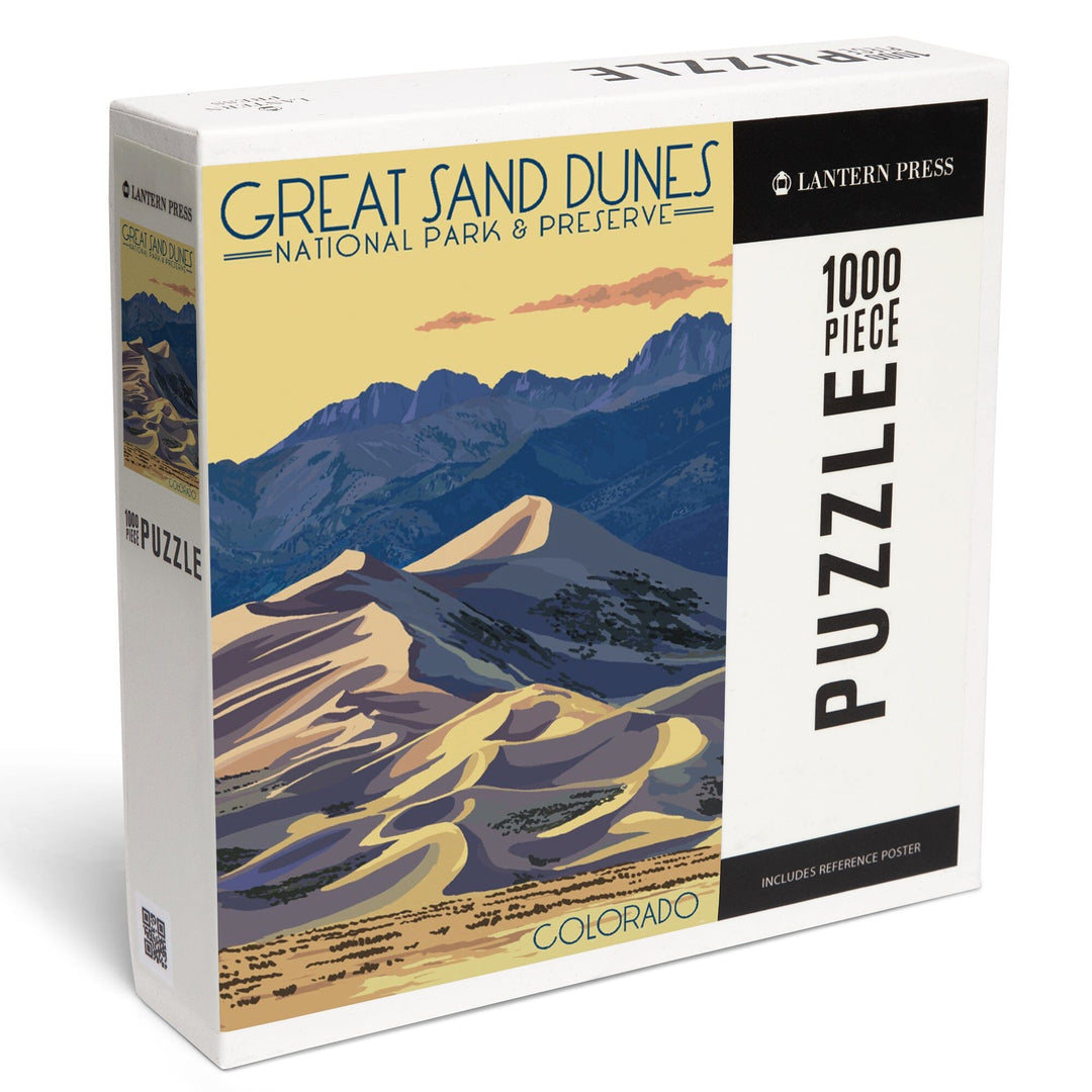 Great Sand Dunes National Park and Preserve, Colorado, Dunes at Sunset, Jigsaw Puzzle Puzzle Lantern Press 