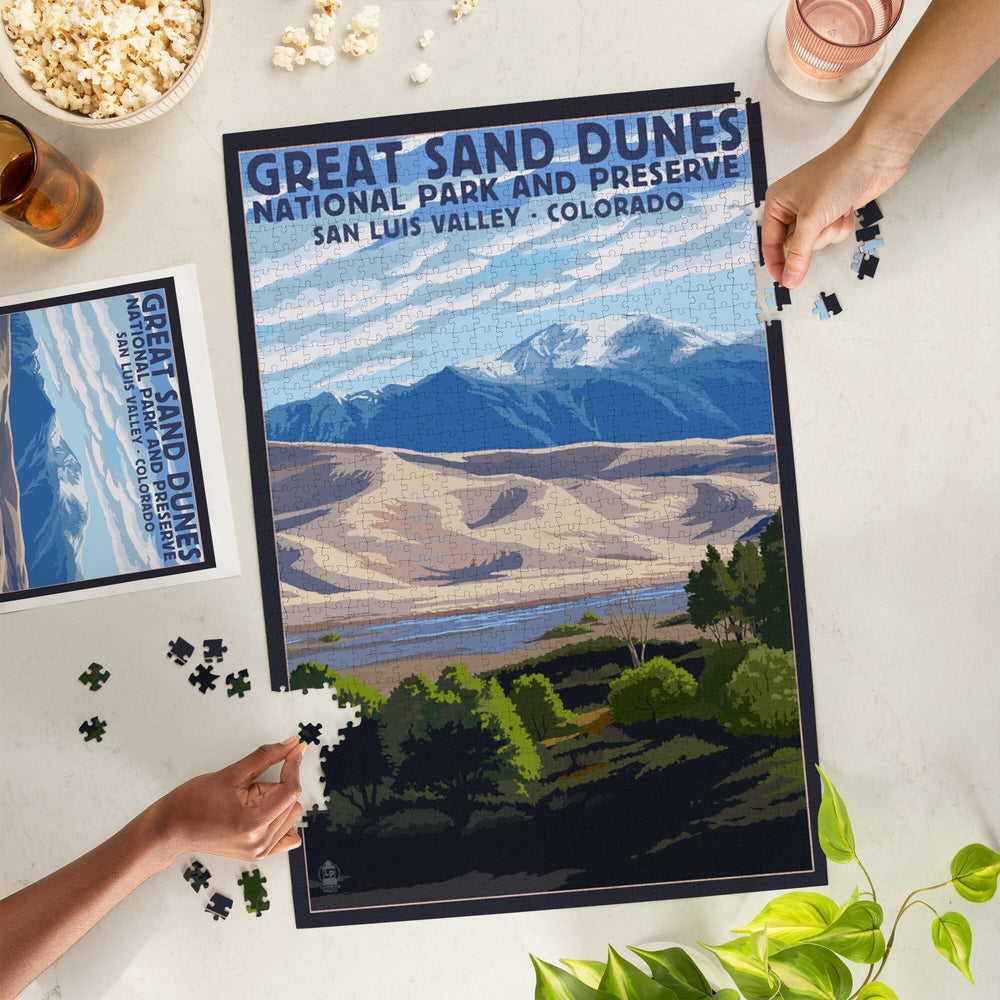 Great Sand Dunes National Park and Preserve, Colorado, Jigsaw Puzzle Puzzle Lantern Press 
