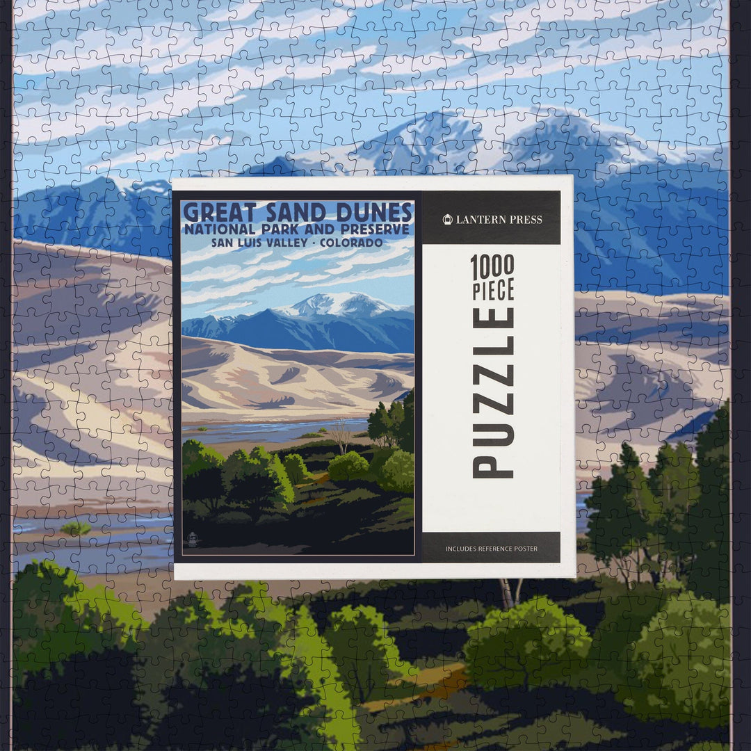 Great Sand Dunes National Park and Preserve, Colorado, Jigsaw Puzzle Puzzle Lantern Press 