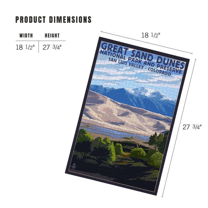Great Sand Dunes National Park and Preserve, Colorado, Jigsaw Puzzle Puzzle Lantern Press 
