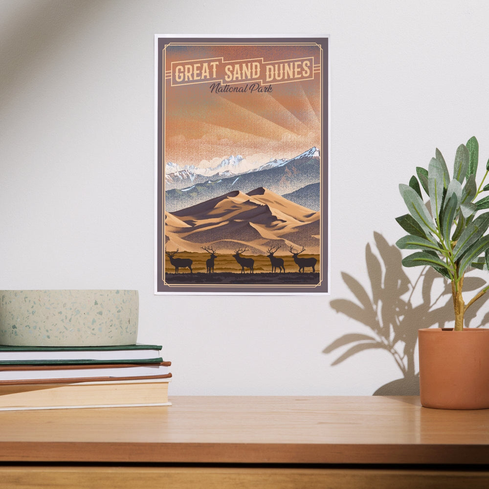 Great Sand Dunes National Park, Colorado, Lithograph National Park Series, Art & Giclee Prints Art Lantern Press 